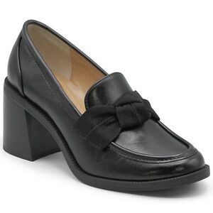 Charles By Charles David Black Block Heel Loafers with Bow - New